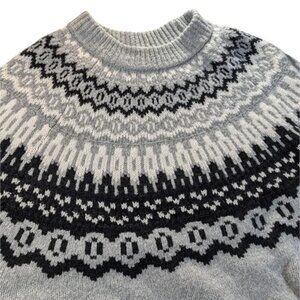 Universal Thread Knit Sweater Heavy Gray Black White Womens Extra Extra Large